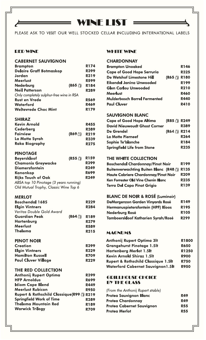 The Grillhouse Rosebank Restaurant in Johannesburg EatOut