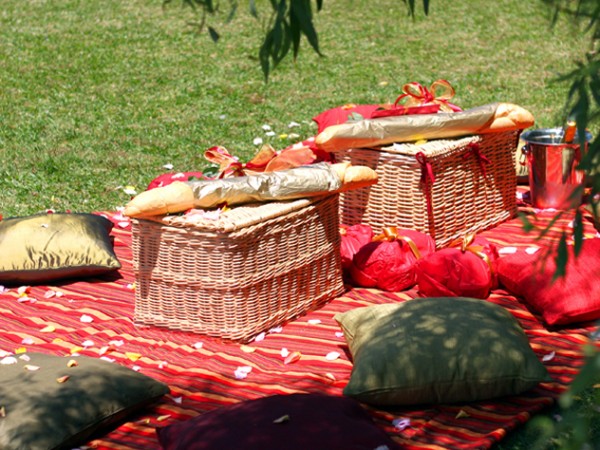 Picnic baskets at a picnic spot courtesy of Dial-a-picnic. Photo supplied.