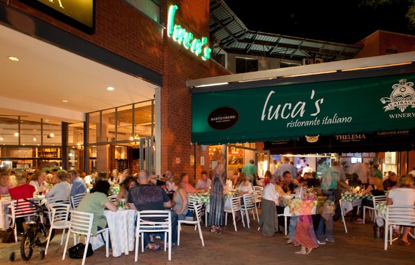 dining outside at Luca's