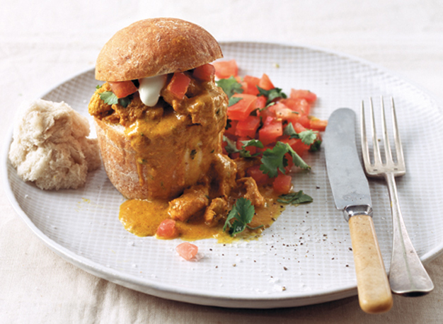 Evan Faull's butter chicken bunny chow