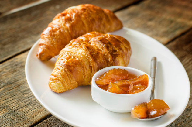 Croissants with apricot jam