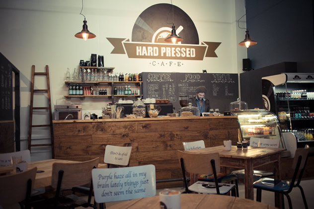 The coffee counter at Hard Pressed Café. Photo courtesy of the restaurant.