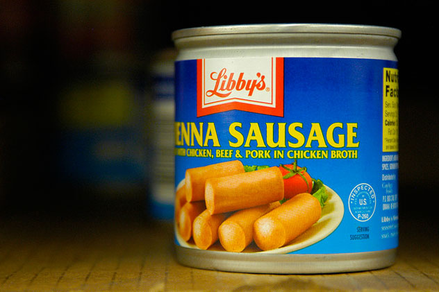 Vienna sausages in a tin
