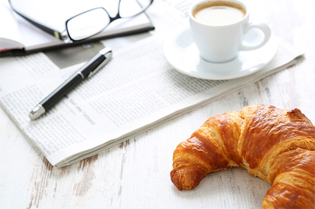 Croissants and coffee.