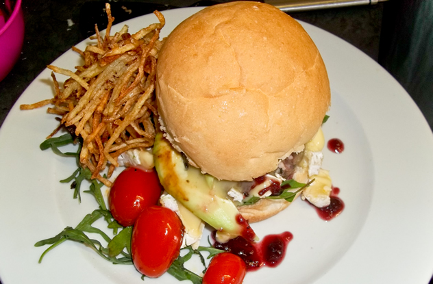 A burger at Posh, The Eatery. Photo courtesy of the restaurant.