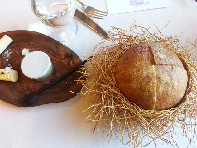 The beautiful nesting bread at The Greenhouse in Cape Town, served with farm butter.