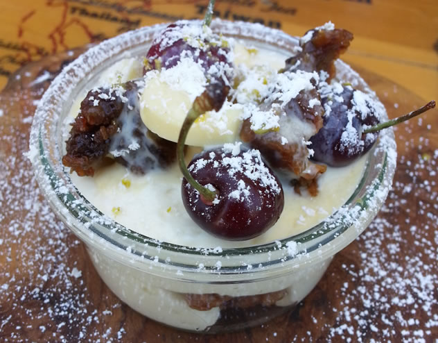 White chocolate mousse with Christmas pudding at Chefs Warehouse & Canteen. Photo courtesy of the restaurant.