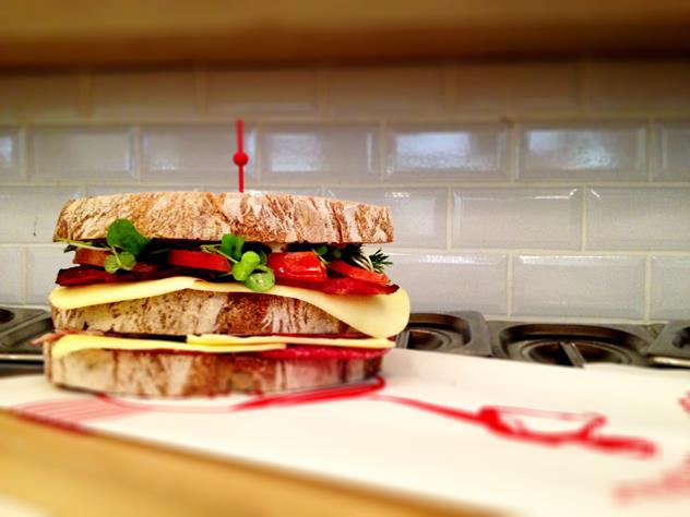 Sandwich at Lucky Bread Company. Photograph courtesy of the restaurant