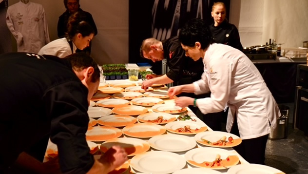 2014 Chef of the Year Chantel Dartnall cooks at the Chef’s Cup in Italy.