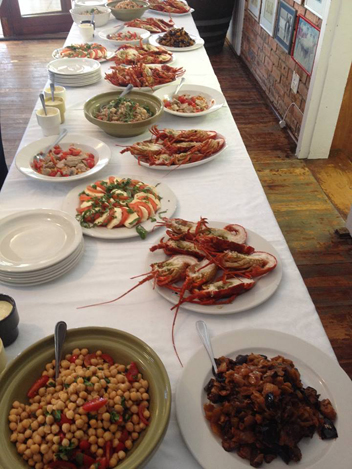 The seafood buffet at Pesce Azzurro