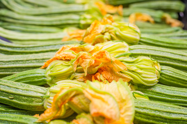 Fresh courgette flowers 