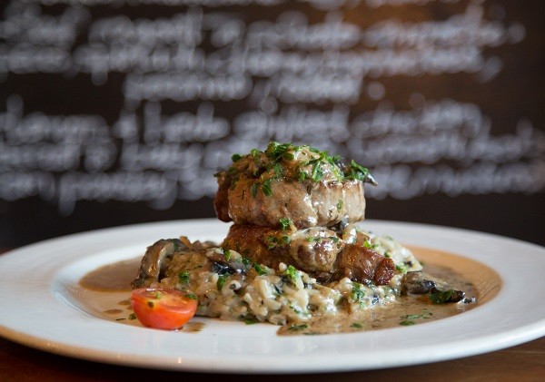 La Boheme fillet steak and mushroom risotto. Photo courtesy of restaurant.