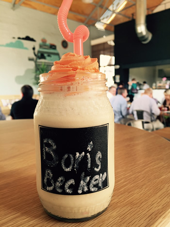 The Boris Becker gourmet milkshake at Boiler Room Café. Photo courtesy of the restaurant.