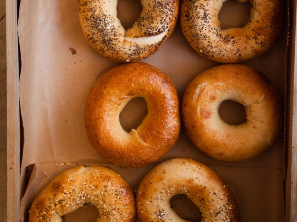 We’re greeted by the smell of fresh bagels being removed from the oven at Kleinsky's Delicatessen.