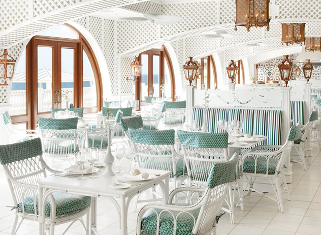 The interior at The Ocean Terrace at The Oyster Box Hotel. Photo courtesy of the restaurant.