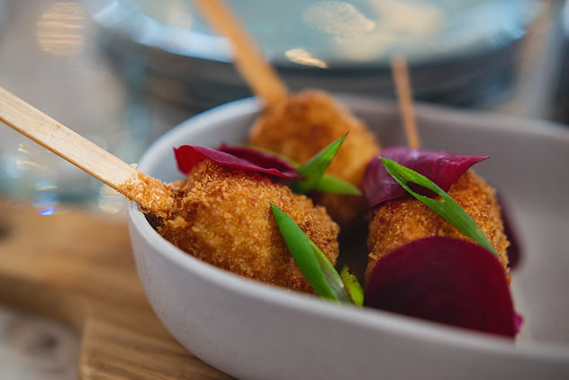 Another angle of these crumbed, deep-fried balls filled with soft, succulent duck from Bocca Restaurant. Photo courtesy of the restaurant.