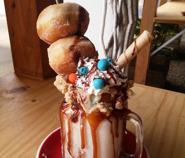 Caramel ice cream, doughnuts, speckled eggs, chocolate cigar and peanut butter condensed milk cheesecake smash. Photo courtesy of restaurant.