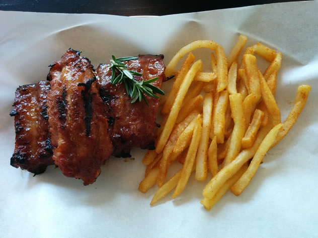 Baby back pork ribs from the Boston burger eatery in Cape Town. Photo courtesy of Katharine Jacobs.