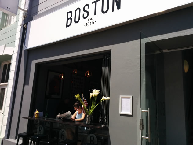 The exterior at the Boston burger eatery in Cape Town. Photo courtesy of Katharine Jacobs.