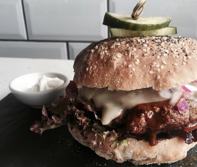 A scrumptious burger from the Pajamas and Jam eatery in Strand. Photo courtesy of the restaurant.