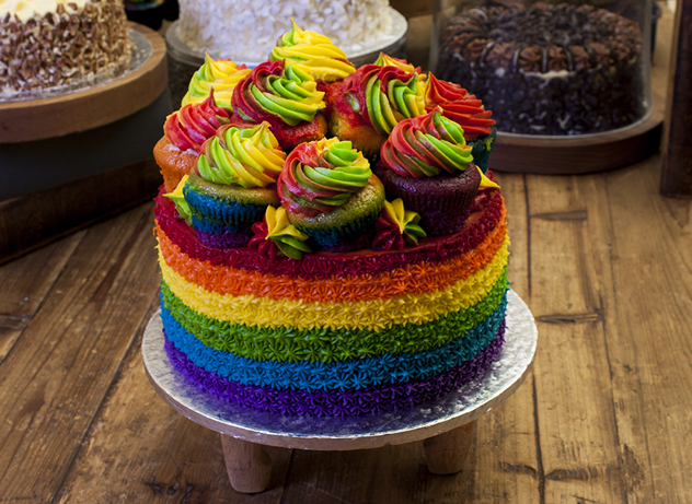 A cake in every colour of the rainbow Photo courtesy of the restaurant.