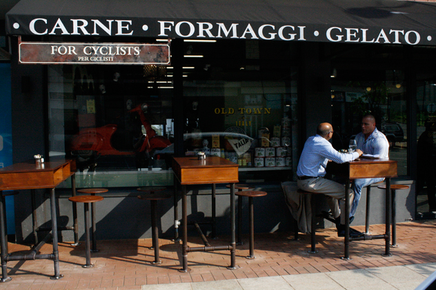 The outdoor cyclist section at Old Town Italy. Photo courtesy of the restaurant.