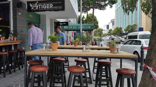 The outside seating at Easy Tiger. Photo courtesy of the restaurant.