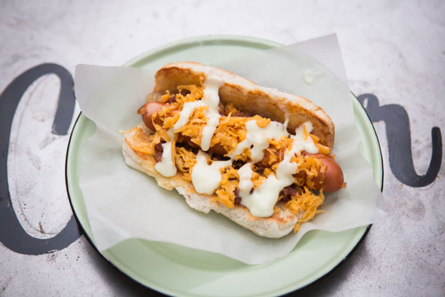 One of the hot dogs at The House of Machines. Photo courtesy of the restaurant. 