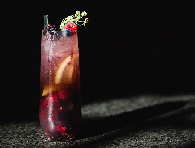The Berry and the Bee, served with fennel pollen, and drunk through a glass straw. Photo courtesy of the bar.