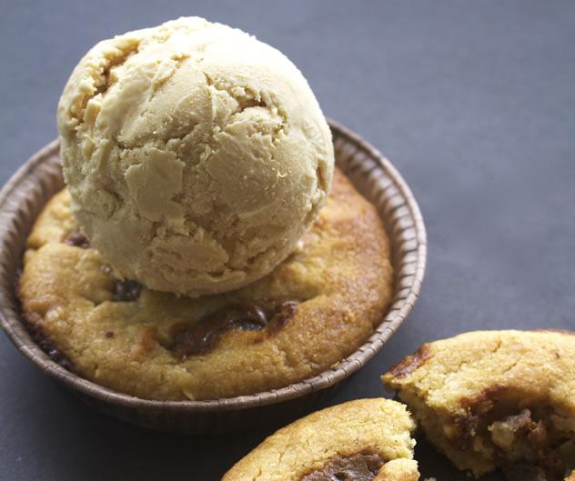 Warm cookies topped with ice cream at The Creamery Café in Mouille Point. Photo courtesy of the restaurant.