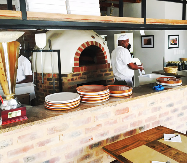 A view of the pizza oven at Alfie's Pizzeria. Photo courtesy of Alida Ryder.