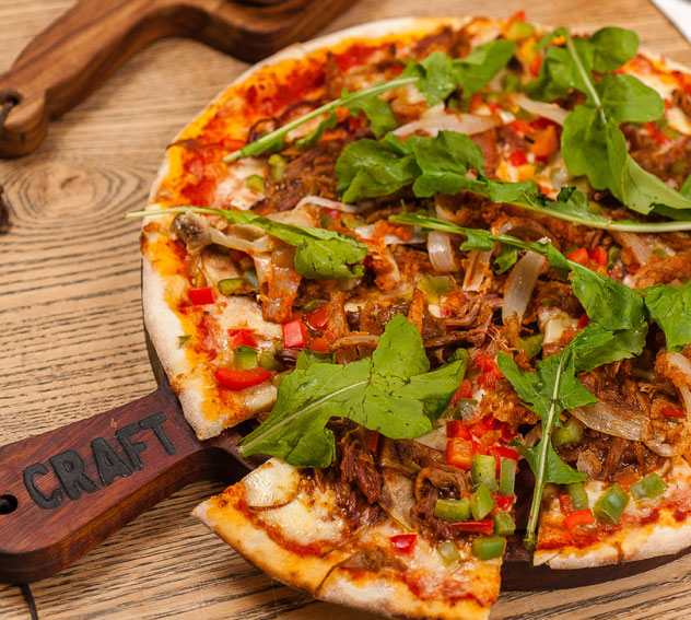 The pulled pork pizza at Craft. Photo courtesy of the restaurant.