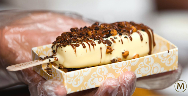 A finished Magnum creation in white chocolate. Photo supplied.