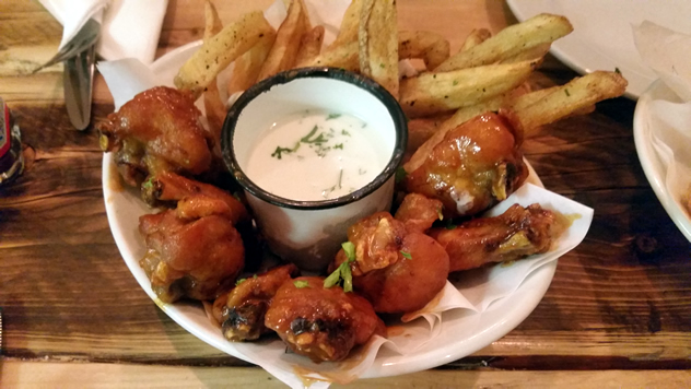 Spicy chicken wings with blue-cheese yoghurt. Photo courtesy of Lauren Josephs.