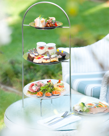 The low carb high tea tray at The Conservatory at The Cellars-Hohenort.