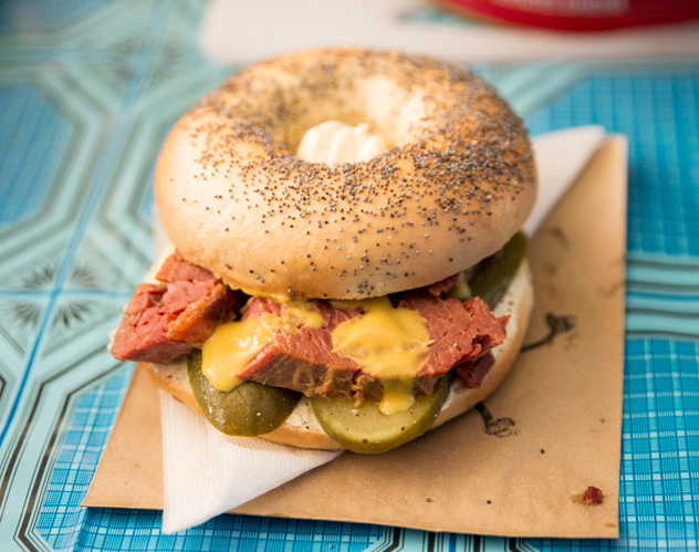 Bagel-with-pickles-at-Street-Food-Festival