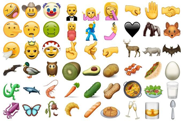 72 new emojis to be released this month. Photo via Emojipedia