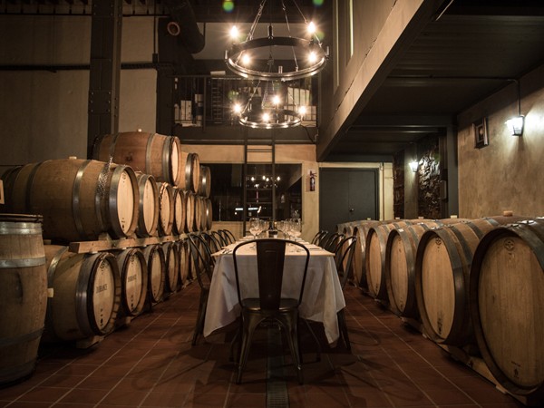 Dining in the cellar at Dorrance Wines at Bouchon Bistro. Photo supplied.