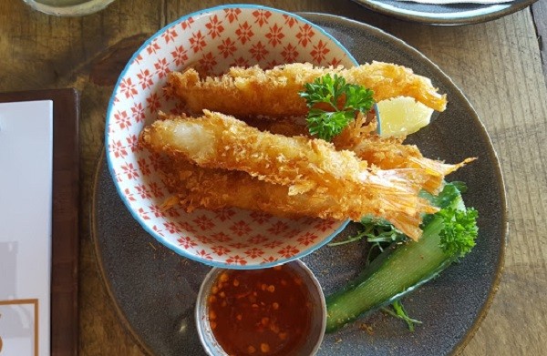 The tempura prawn tails at The Shed.