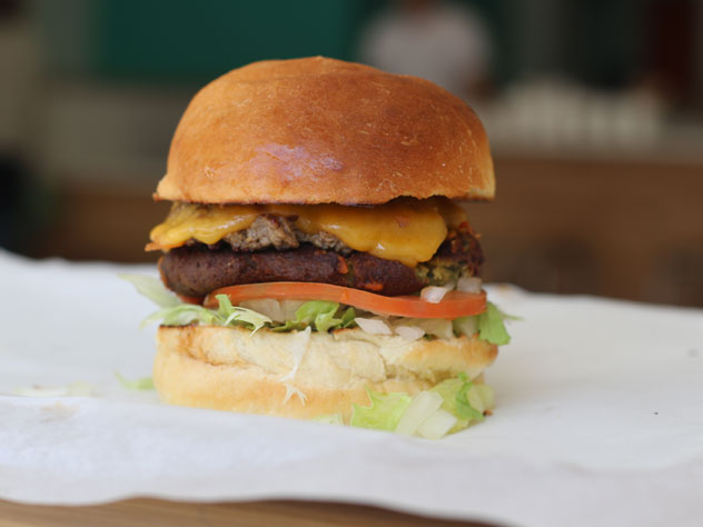 The burger with felafel patty. Photo supplied.