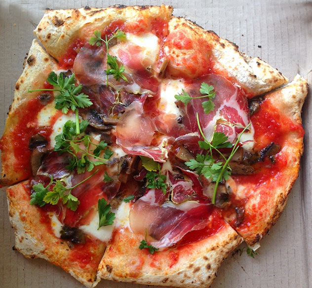 The Neapolitan-style pizza takes two days to rise. Photo by Kate Liquorish.