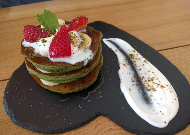 The matcha flapjacks at Sheckters Raw in Sea Point. Photo supplied.