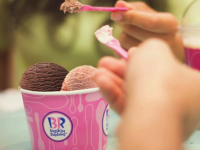 ice cream, prepared and served at Baskin-Robbins