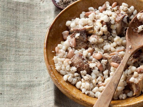 Samp and beans with lamb. Photo by Russell Smith.