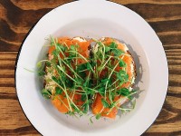 Smoked trout tartine at Wholesome