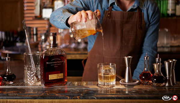 An old fashioned cocktail being poured. Photo supplied. 