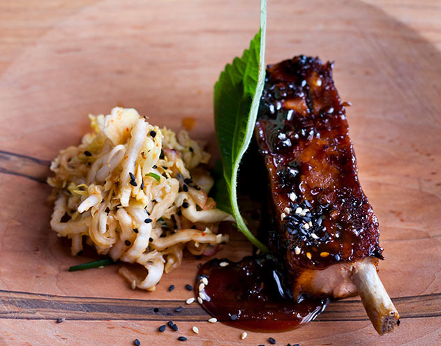 Chinese-style pork rib with dark beer and doenjang glaze. Photo supplied.