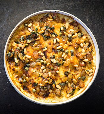 luke dale robert's cauliflower mac and cheese with sultana salsa