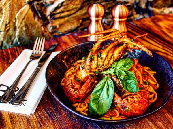 The lobster linguine in a Napoletana sauce
