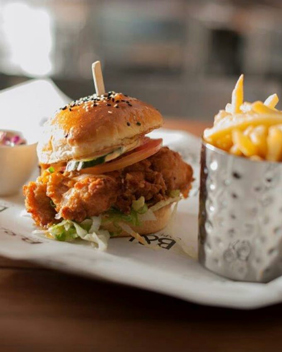 The Southern-fried Sriracha-infused chicken burger